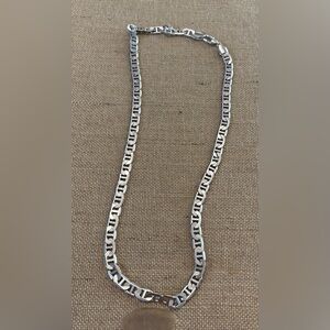 Stainless Steel Mariner Link Chain Necklace 23”